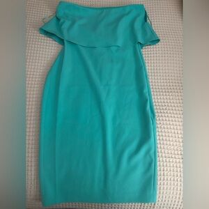 Chic One-Shoulder Turquoise Dress